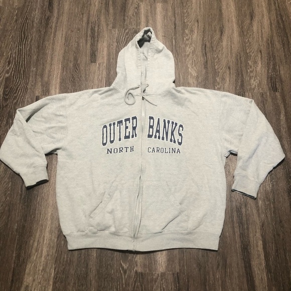 Pacific & Co. Tops - Pacific & Co. Outer Banks North Carolina Full Zip Hoodie Gray 2X-Large